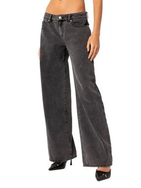 Edikted Raelynn Washed Low Rise Baggy Jeans – Size Small